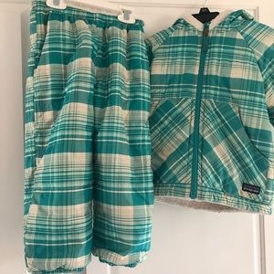 Patagonia snow jacket and pants.